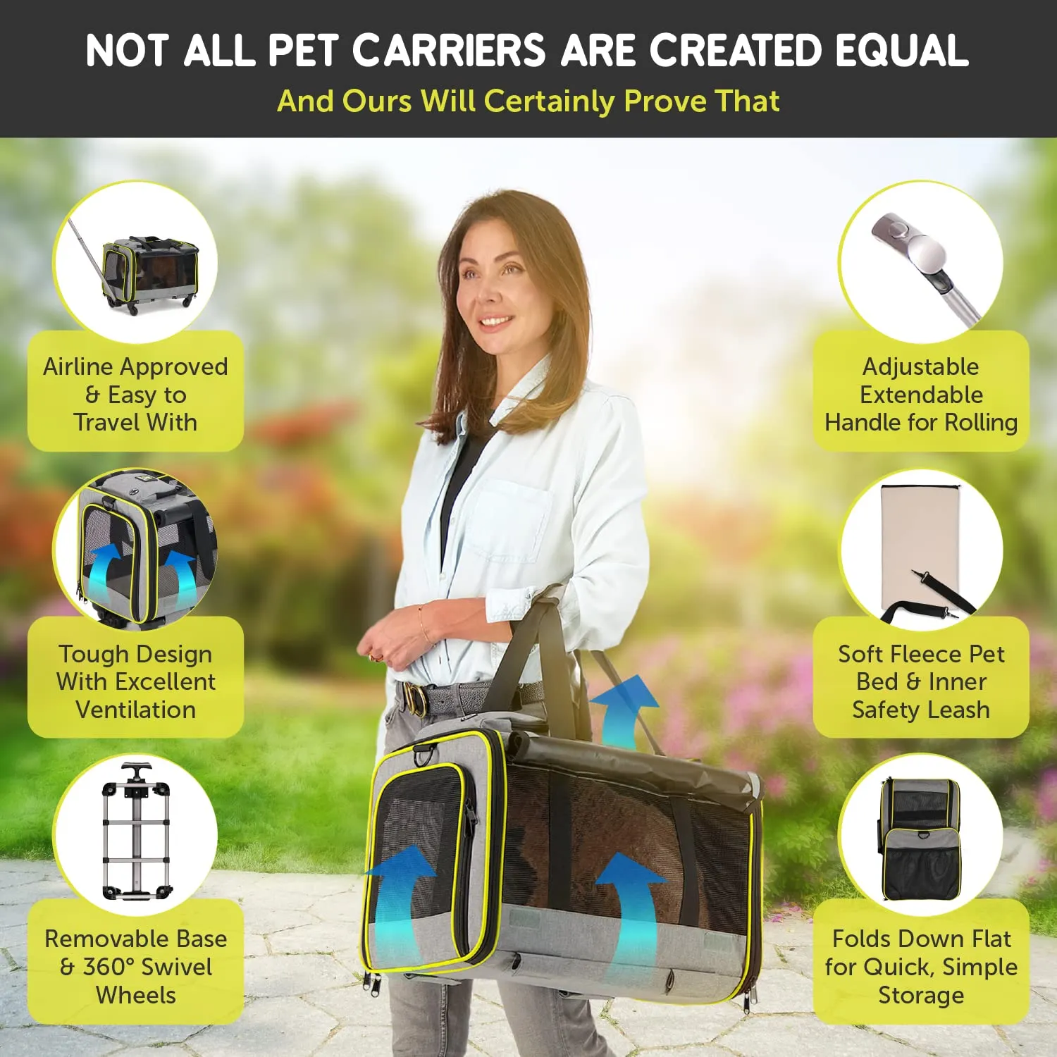 Pet Carrier with Wheels