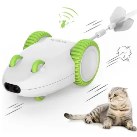 Pet Geek Furious Mouse Toy for Cats (White/Green)