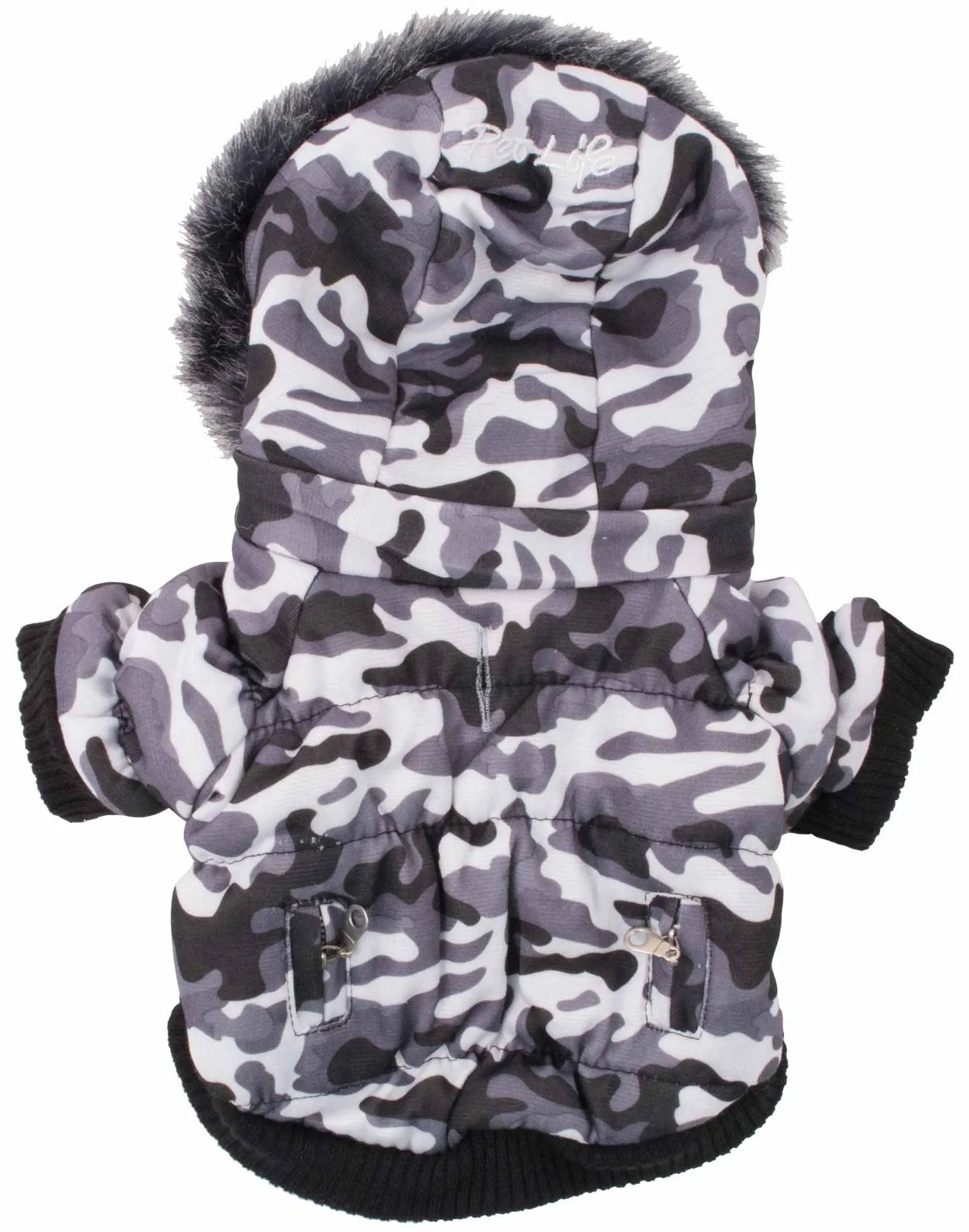 Pet Life Camo Dog Parka with Removeable Hood