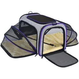 Pet Travel Bag Safe Airline Approved Expandable Foldable Soft-Sided Dog Carrier