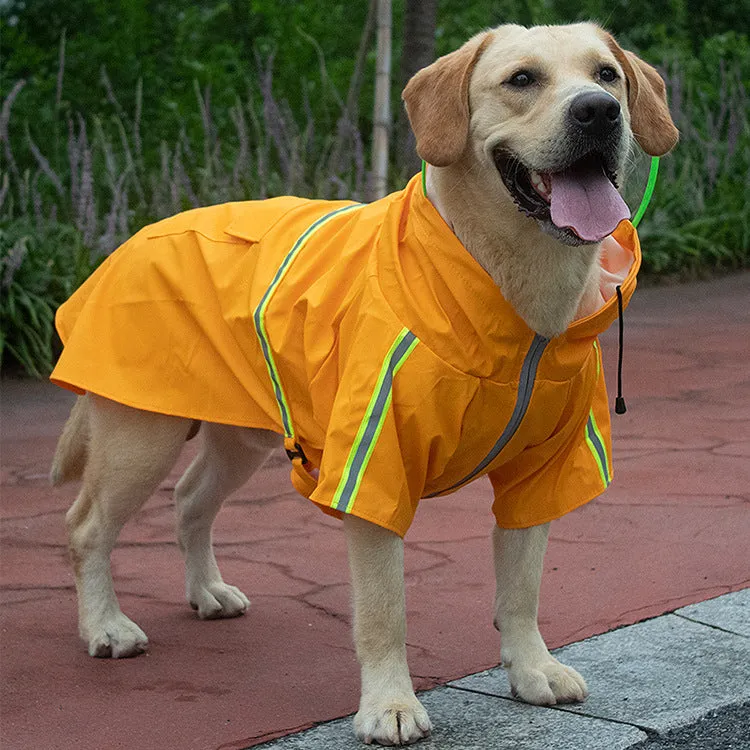 Pet waterproof raincoat pet clothing with reflective strips