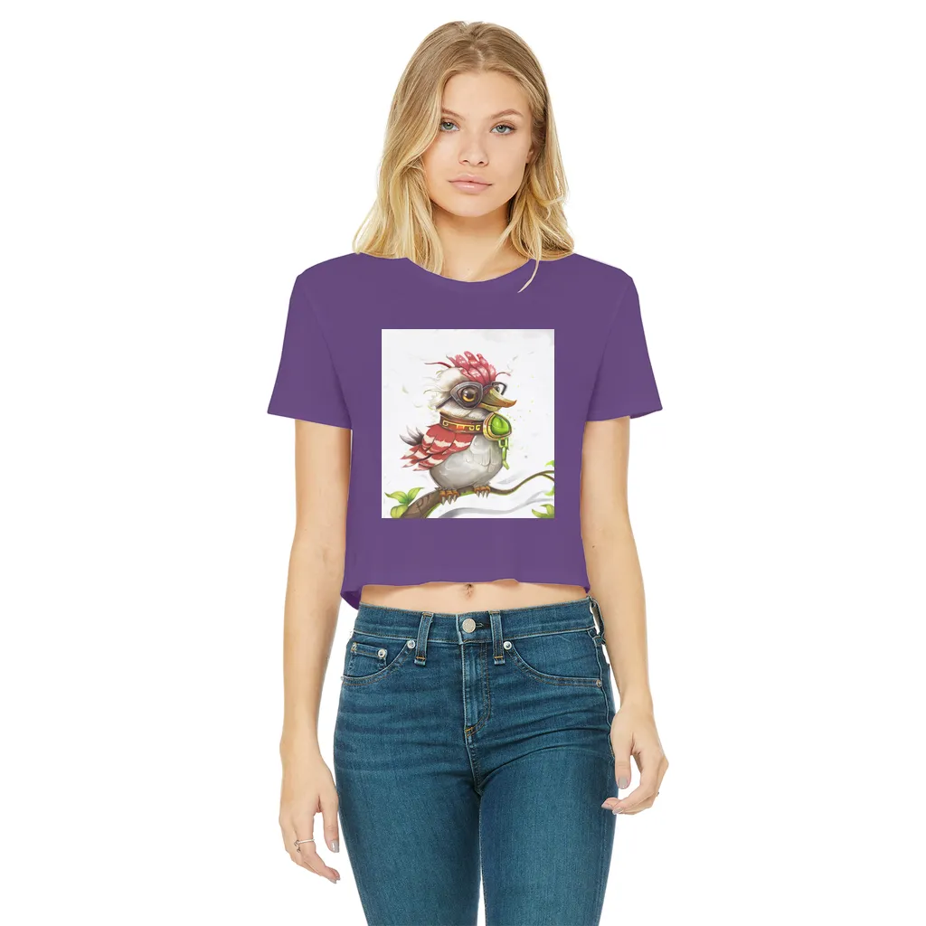 Pete the Sweet Little Bird Classic Women's Cropped Raw Edge T-Shirt