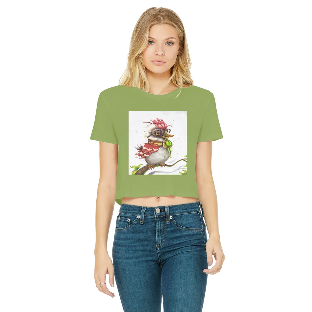 Pete the Sweet Little Bird Classic Women's Cropped Raw Edge T-Shirt