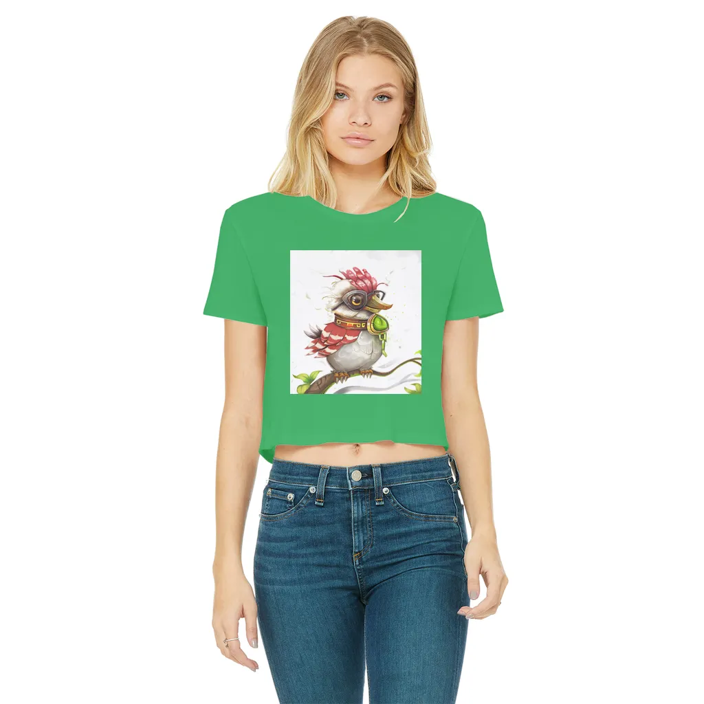 Pete the Sweet Little Bird Classic Women's Cropped Raw Edge T-Shirt