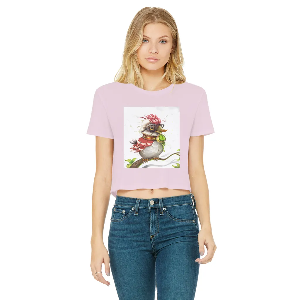 Pete the Sweet Little Bird Classic Women's Cropped Raw Edge T-Shirt