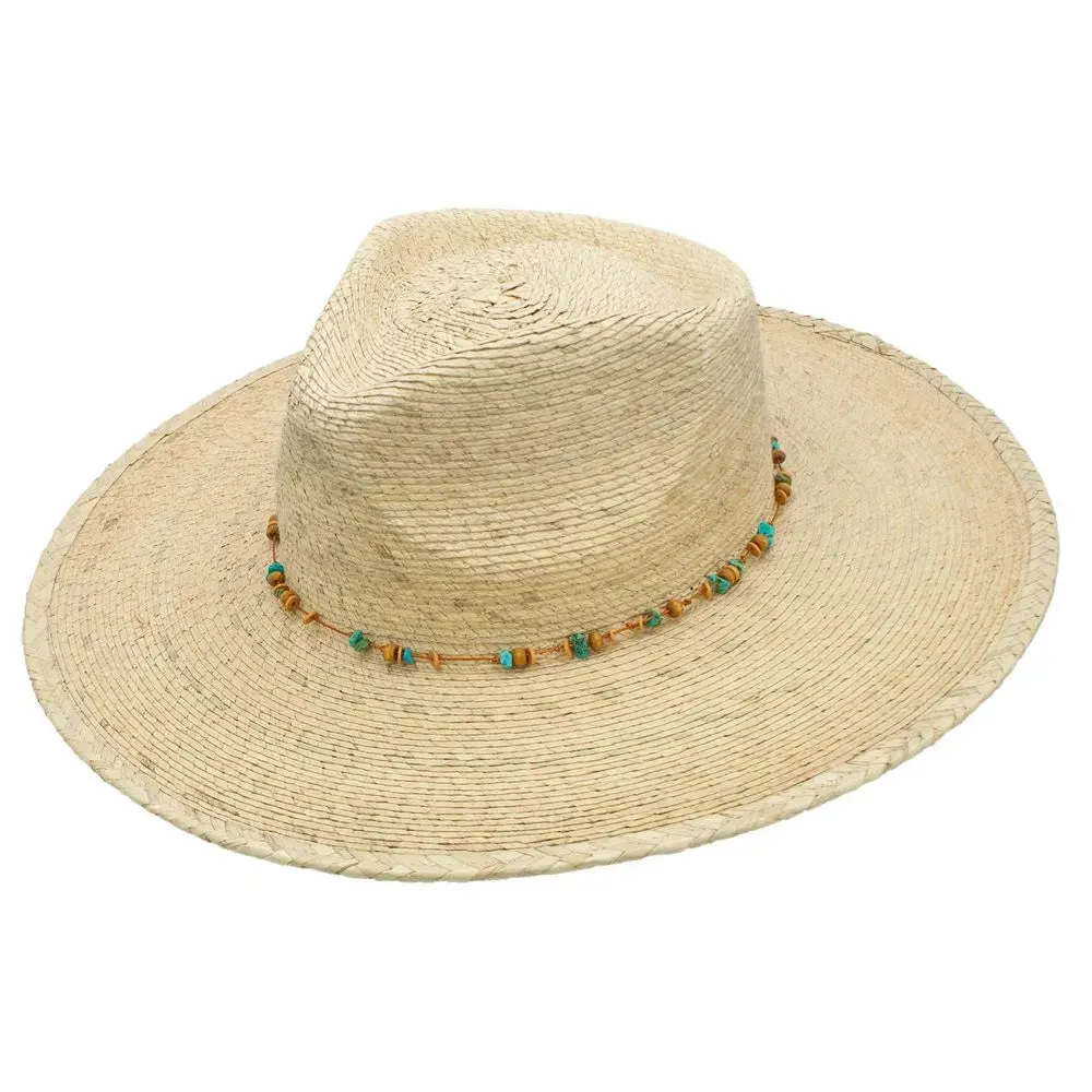 Peter Grimm Serena - Wide Brim Mexican Palm Straw Fedora Hat