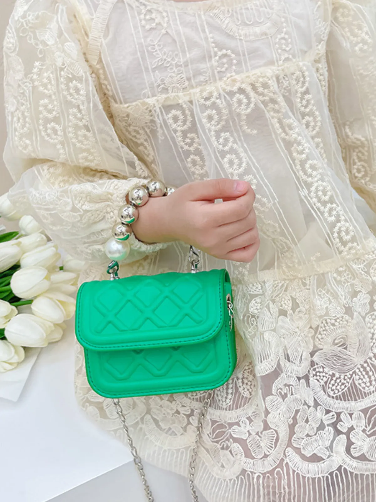 Petite and Polished Pearl-Embellished Quilted Mini Bag