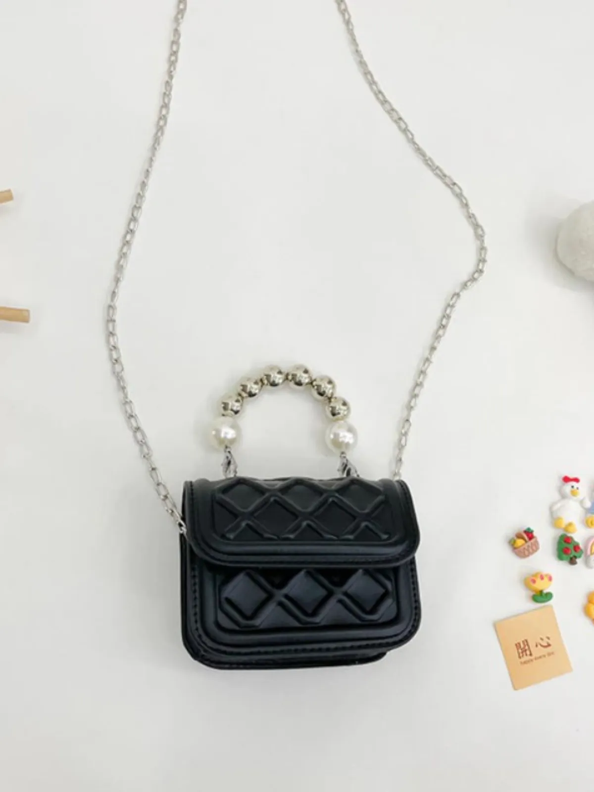 Petite and Polished Pearl-Embellished Quilted Mini Bag