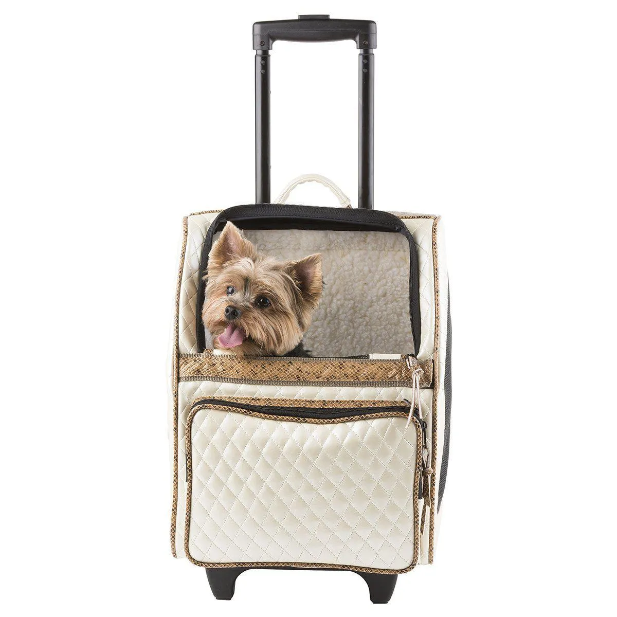 Petote Rio Dog Carrier Ivory Quilted