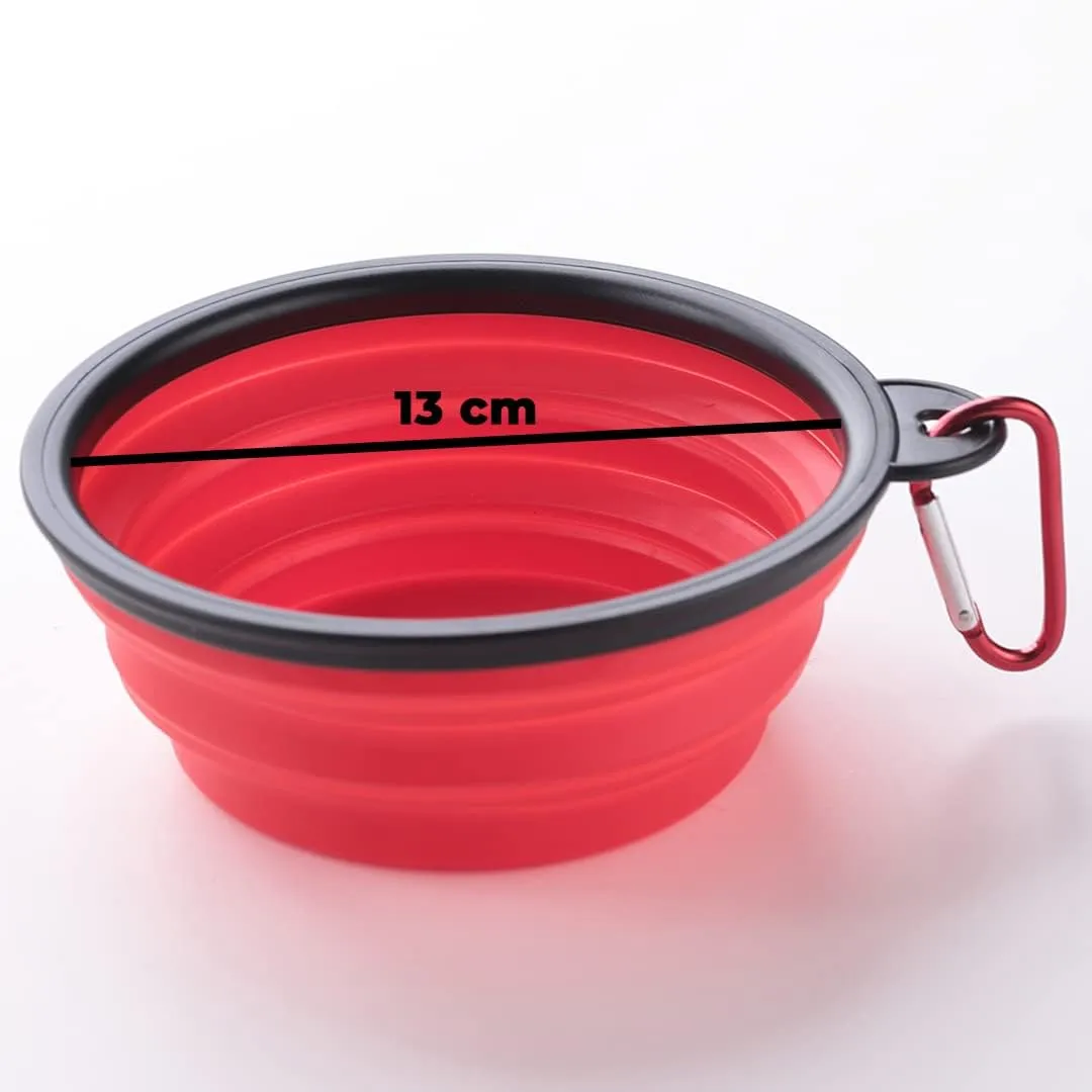 Petvit Dog Food Bowl|Portable & Collapsible Cat & Dog Bowl|Reusable,Durable,Travel-Friendly|Easy to Store Pet Bowls|Perfect Dog Accessories for Indoor & Outdoor Use|LS198R|Red