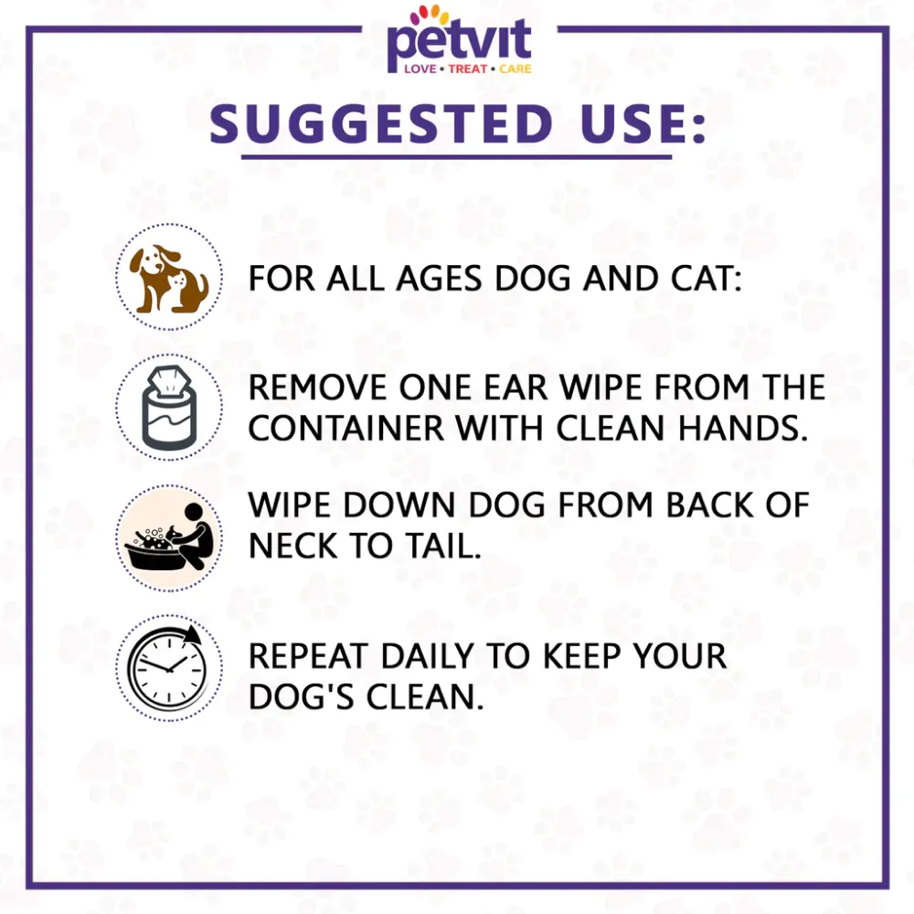 Petvit Sanitizing & Grooming Wipes for Dogs and Cats