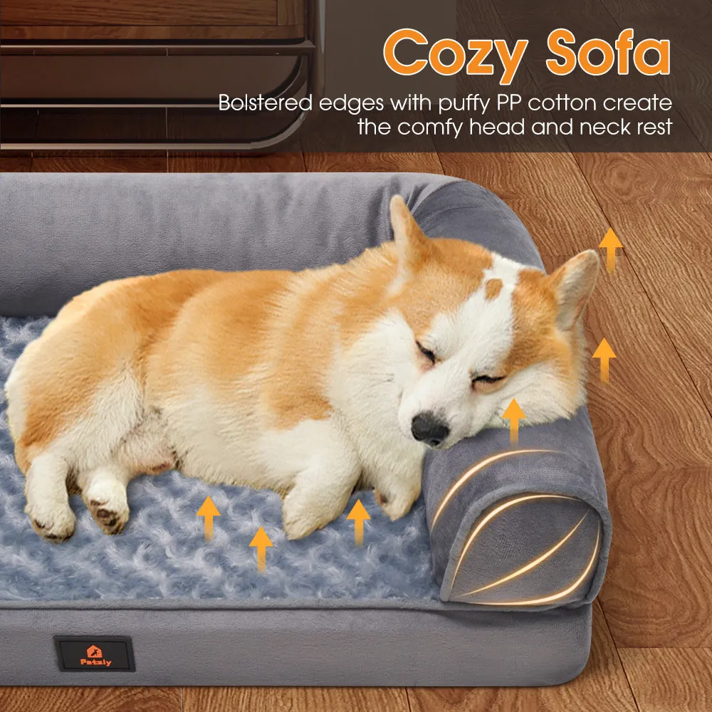 Petzly Dog Bed Memory Foam Calming Bed Orthopedic Sofa Washable Removable X Large