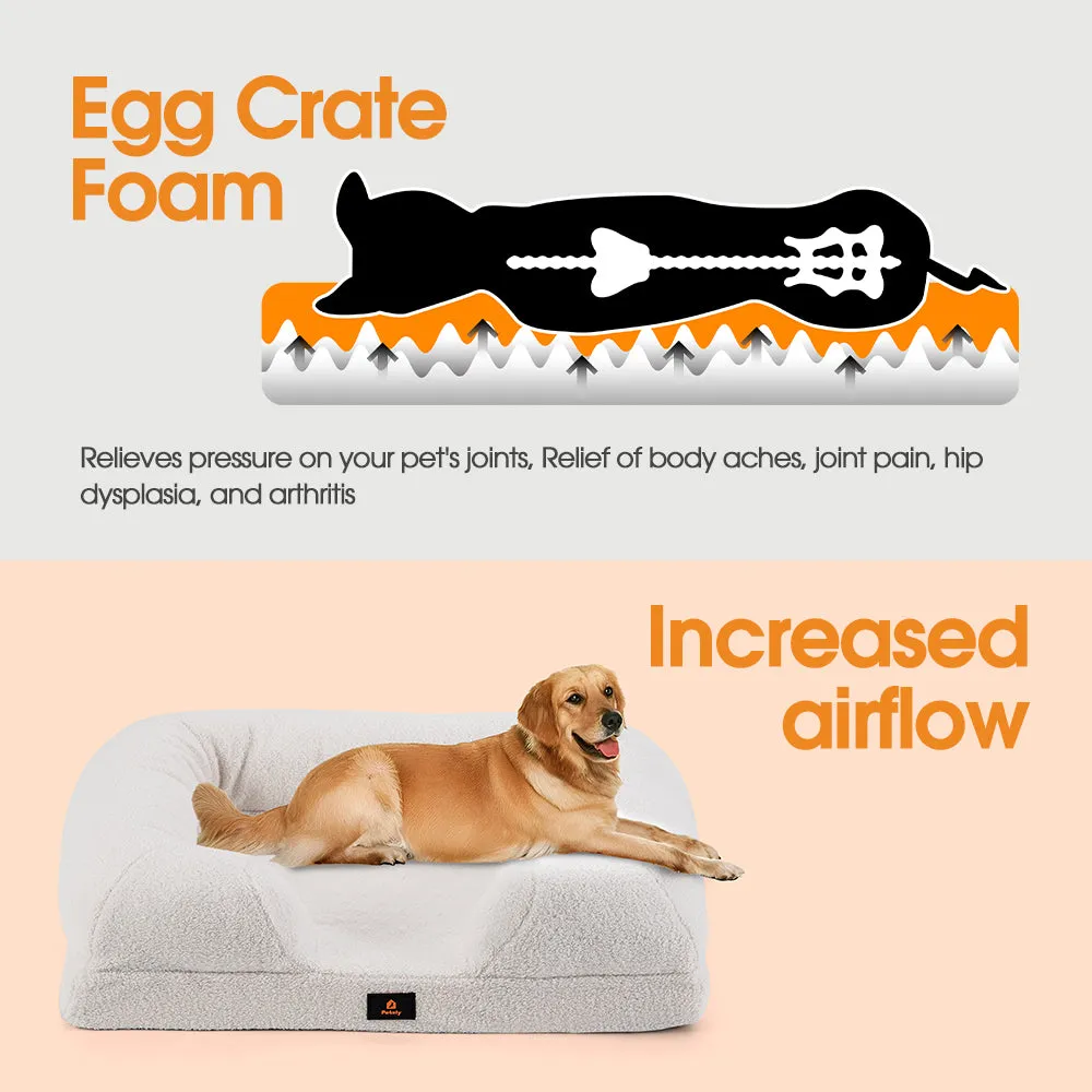 Petzly Memory Foam Dog Bed Pet Sofa Calming Bed Washable Removable