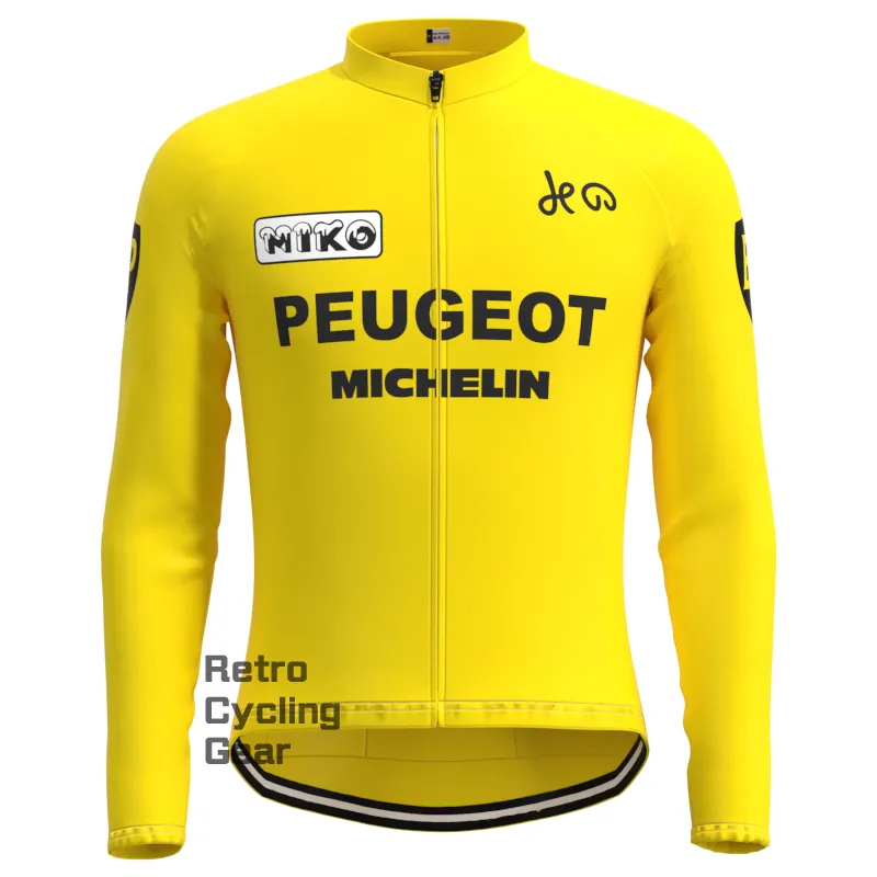 Peugeot Yellow 2 Retro Long Sleeve Cycling Kit