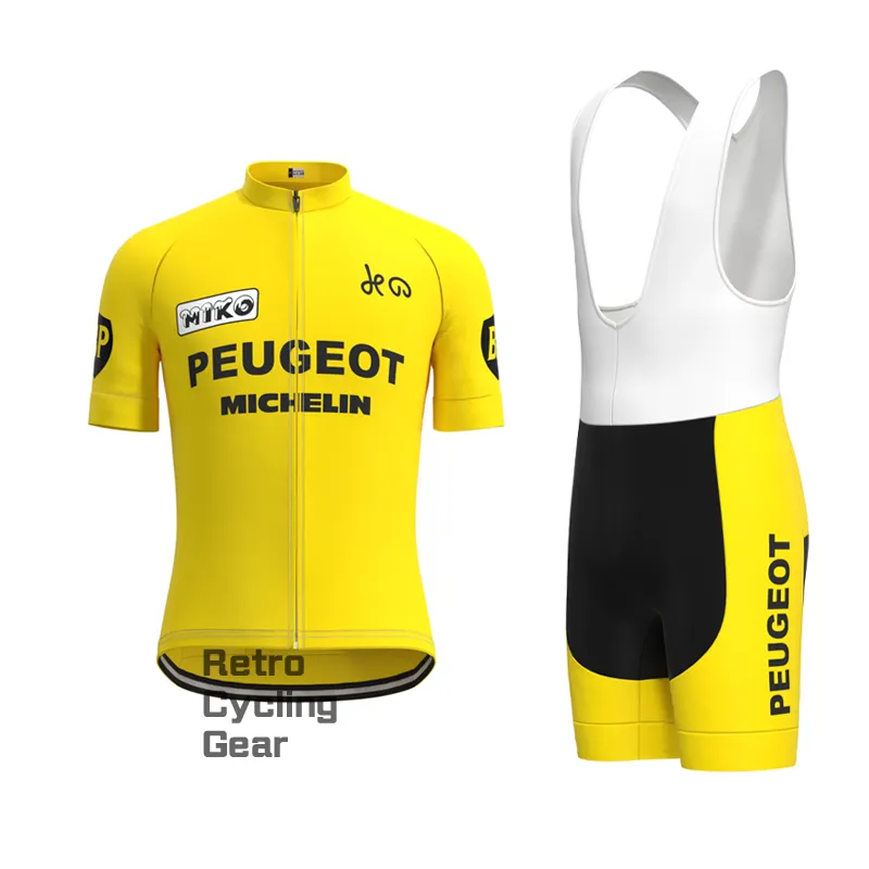 Peugeot Yellow 2 Retro Long Sleeve Cycling Kit