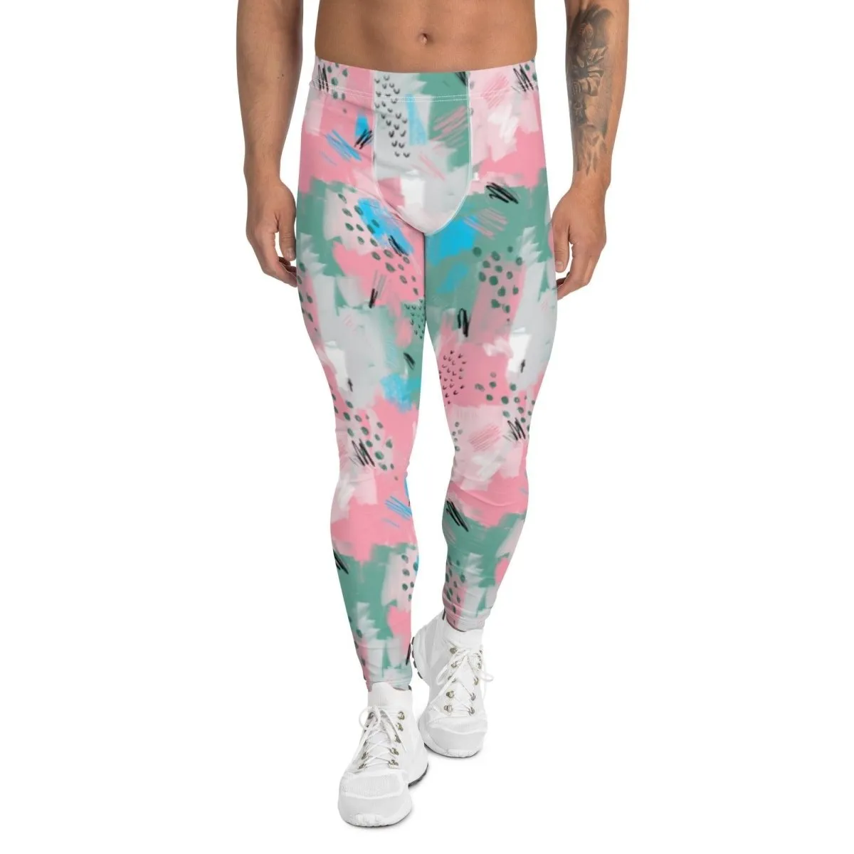 Pink Abstract Men's Leggings