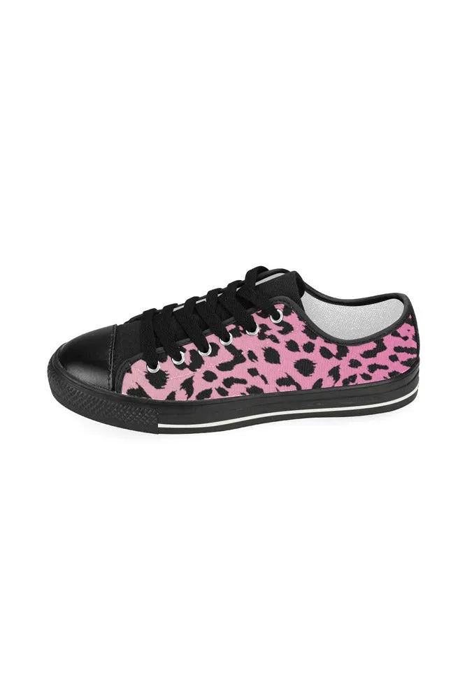 Pink & Black Leopard Women's Classic Canvas Shoes