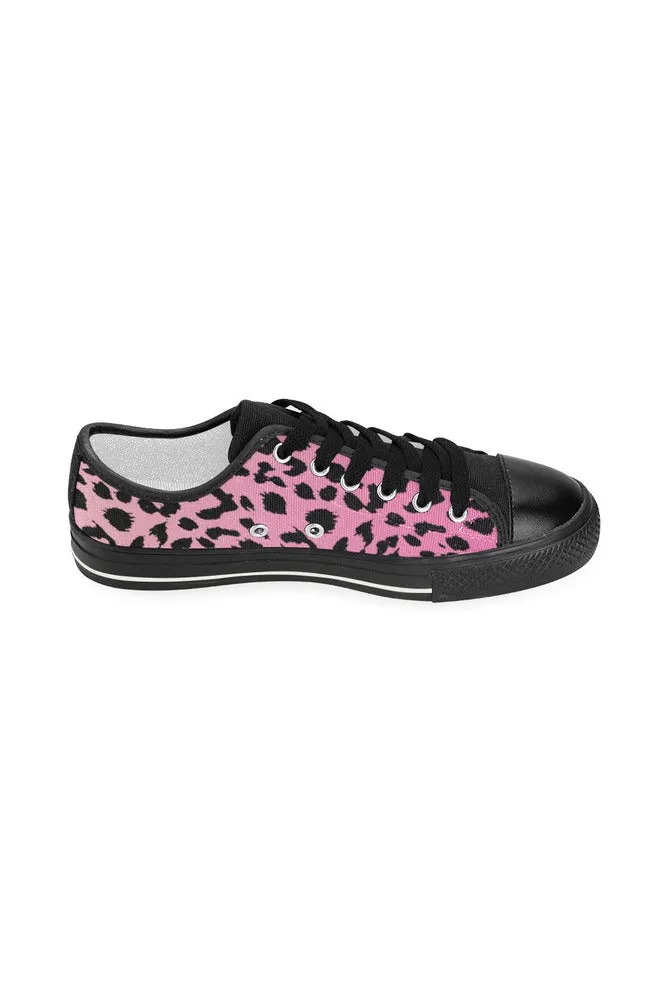 Pink & Black Leopard Women's Classic Canvas Shoes