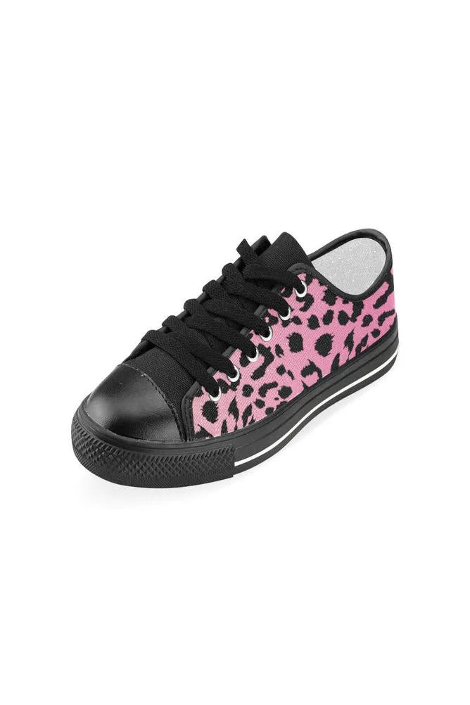 Pink & Black Leopard Women's Classic Canvas Shoes