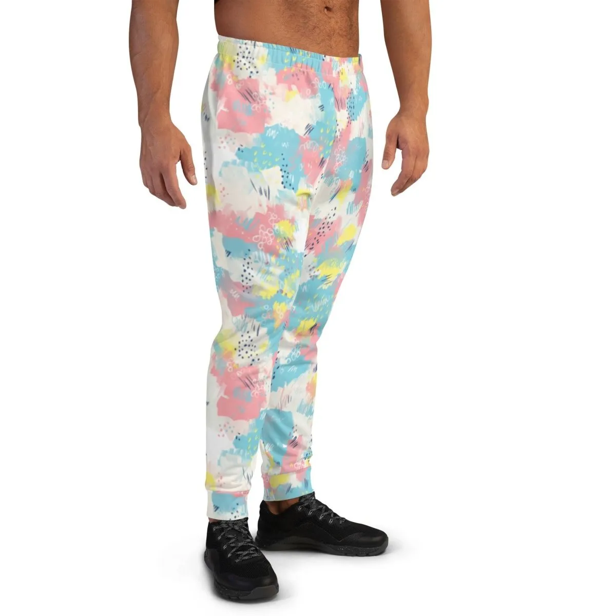 Pink and Blue Abstract Men's Street Joggers