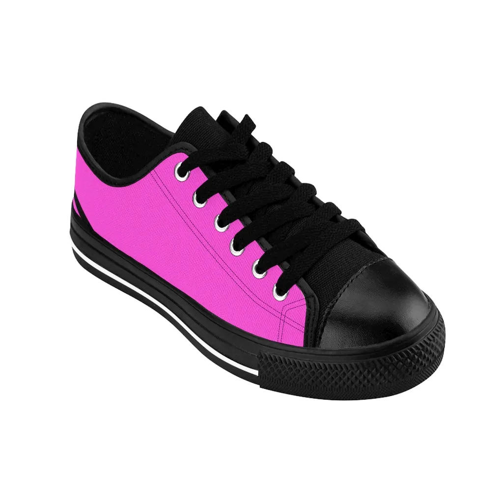 Pink Black Striped Women's Sneakers, Modern Stripes Tennis Shoes For Ladies (US Size: 6-12)