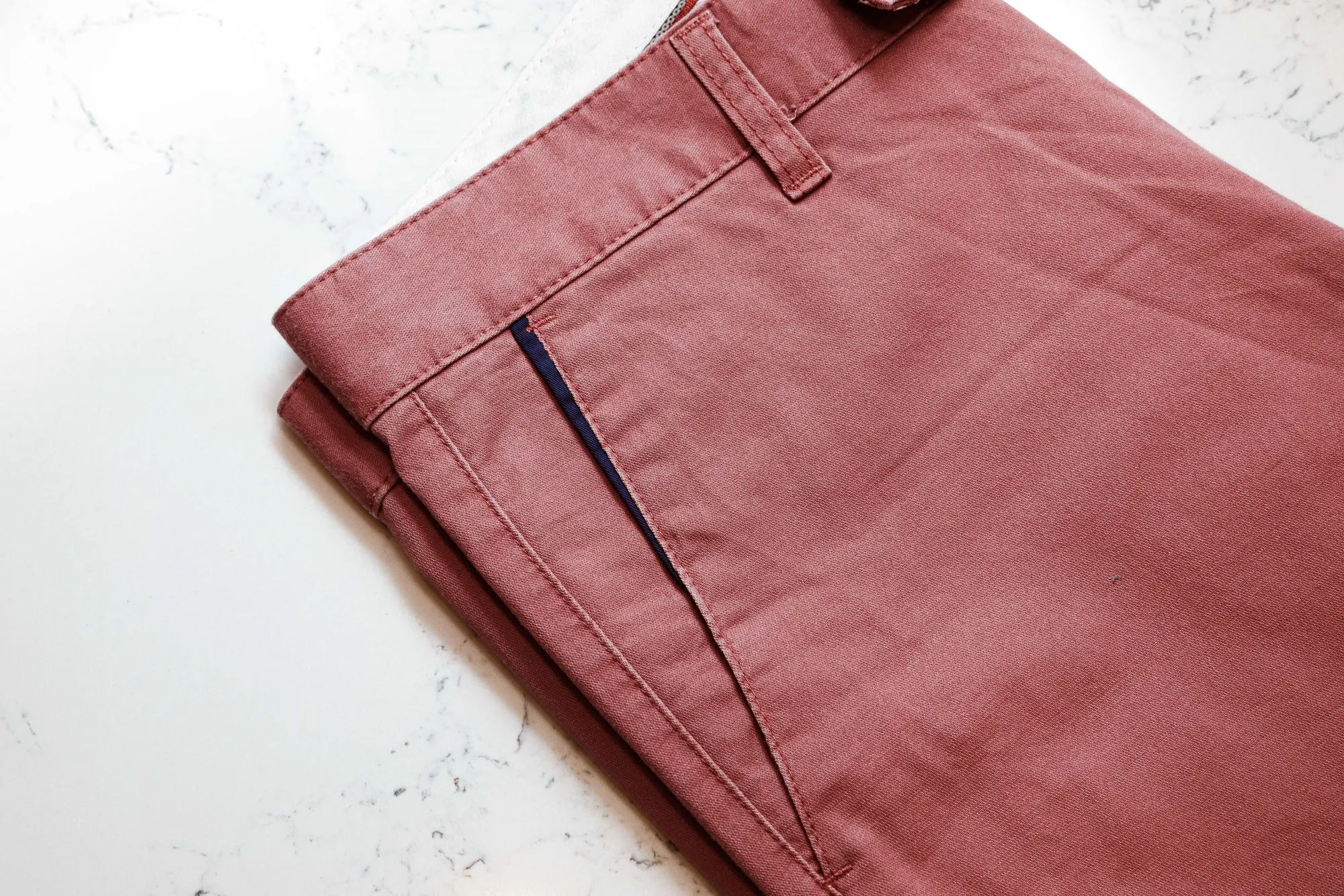 Pink Cotton Stretch Chinos