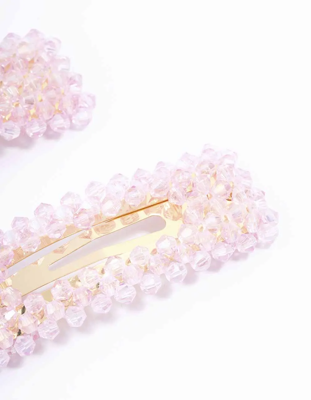 Pink Facet Beaded Hair Clip Pack