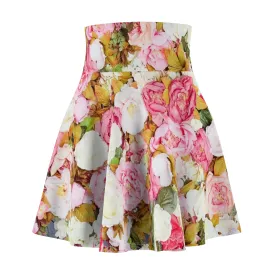 Pink Flowers - Inovax Woman's Skater Skirt