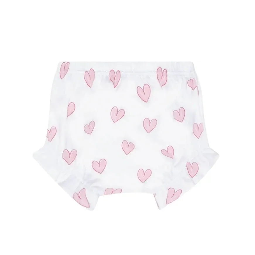 Pink Heart Print Diaper Cover Set