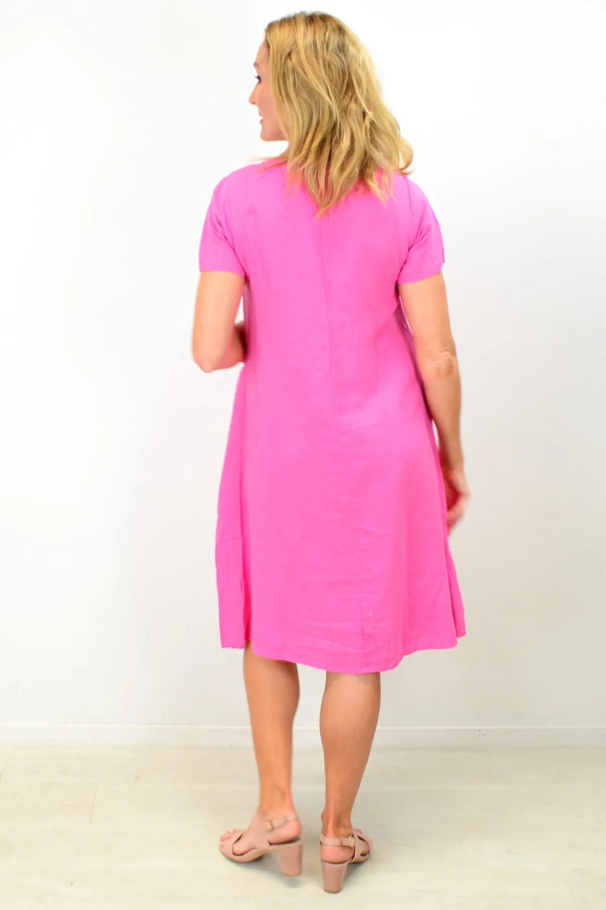 Pink Linen Sunday Best Tunic Dress