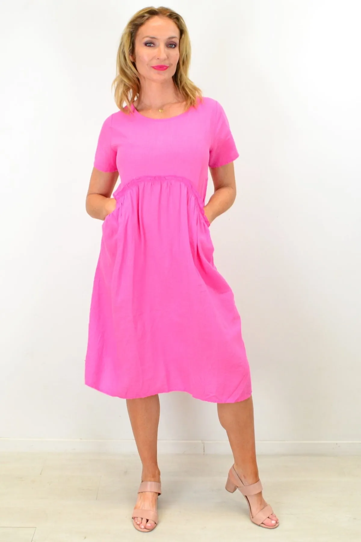 Pink Linen Sunday Best Tunic Dress