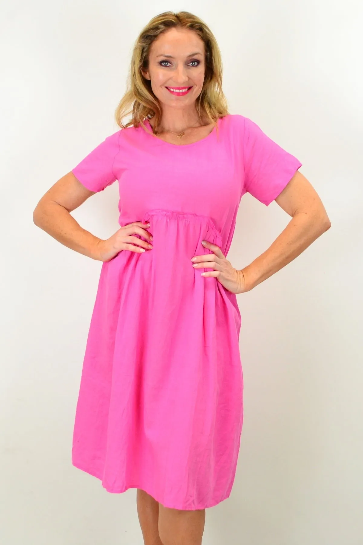 Pink Linen Sunday Best Tunic Dress