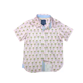 Pink Palms Shirt in Short Sleeves