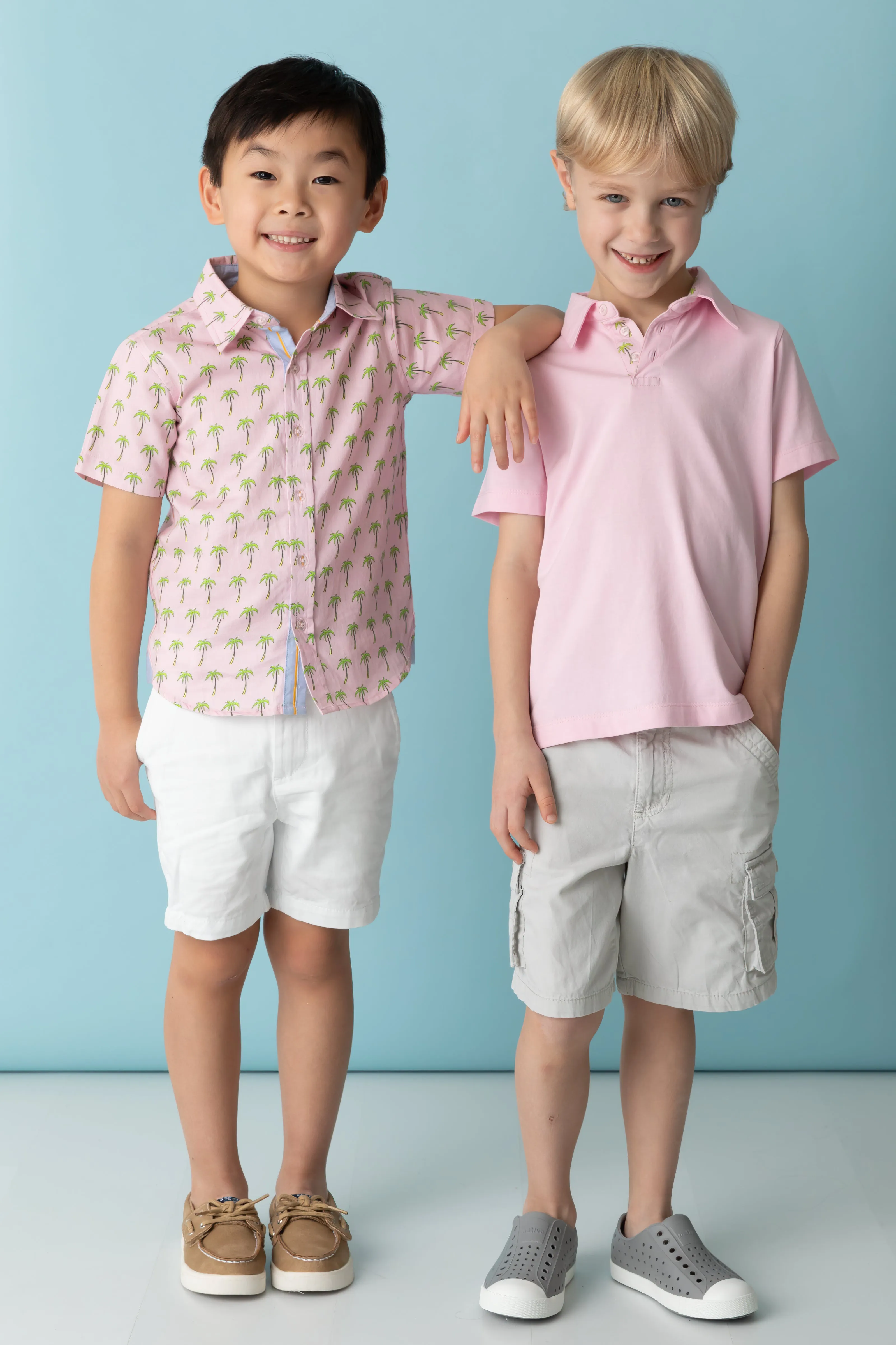 Pink Palms Shirt in Short Sleeves