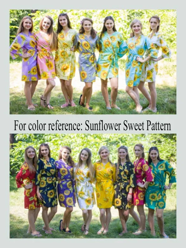 PINK SUNFLOWER ROBES FOR BRIDESMAIDS | GETTING READY BRIDAL ROBES