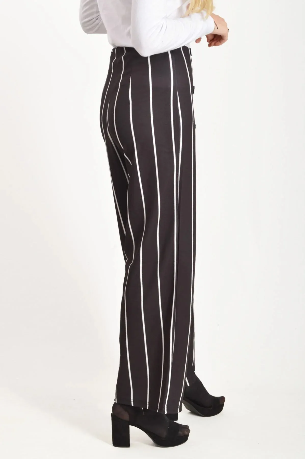 Pinstripe Wide Leg Trousers