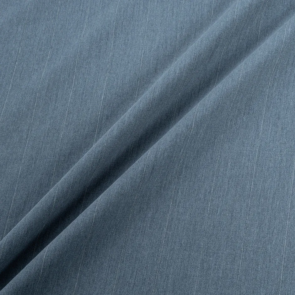 Pinstriped Denim Coloured Pure Silk