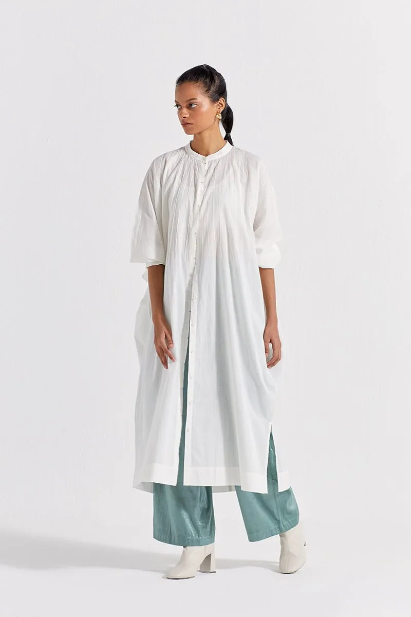 Pintuck Kaftan - White