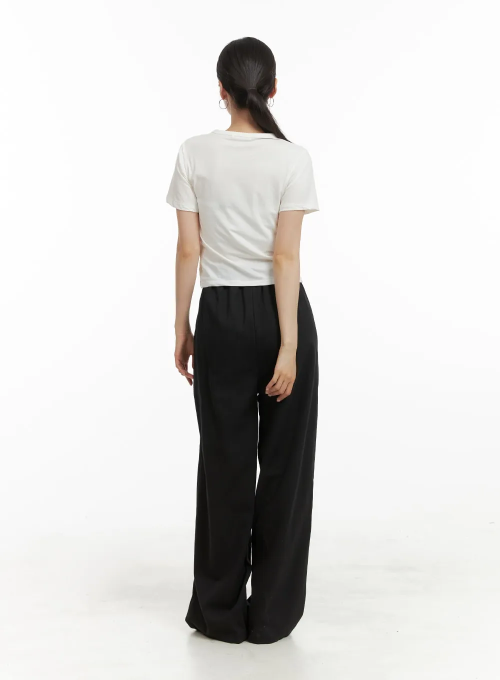 Pintuck Wide Leg Trousers OA419