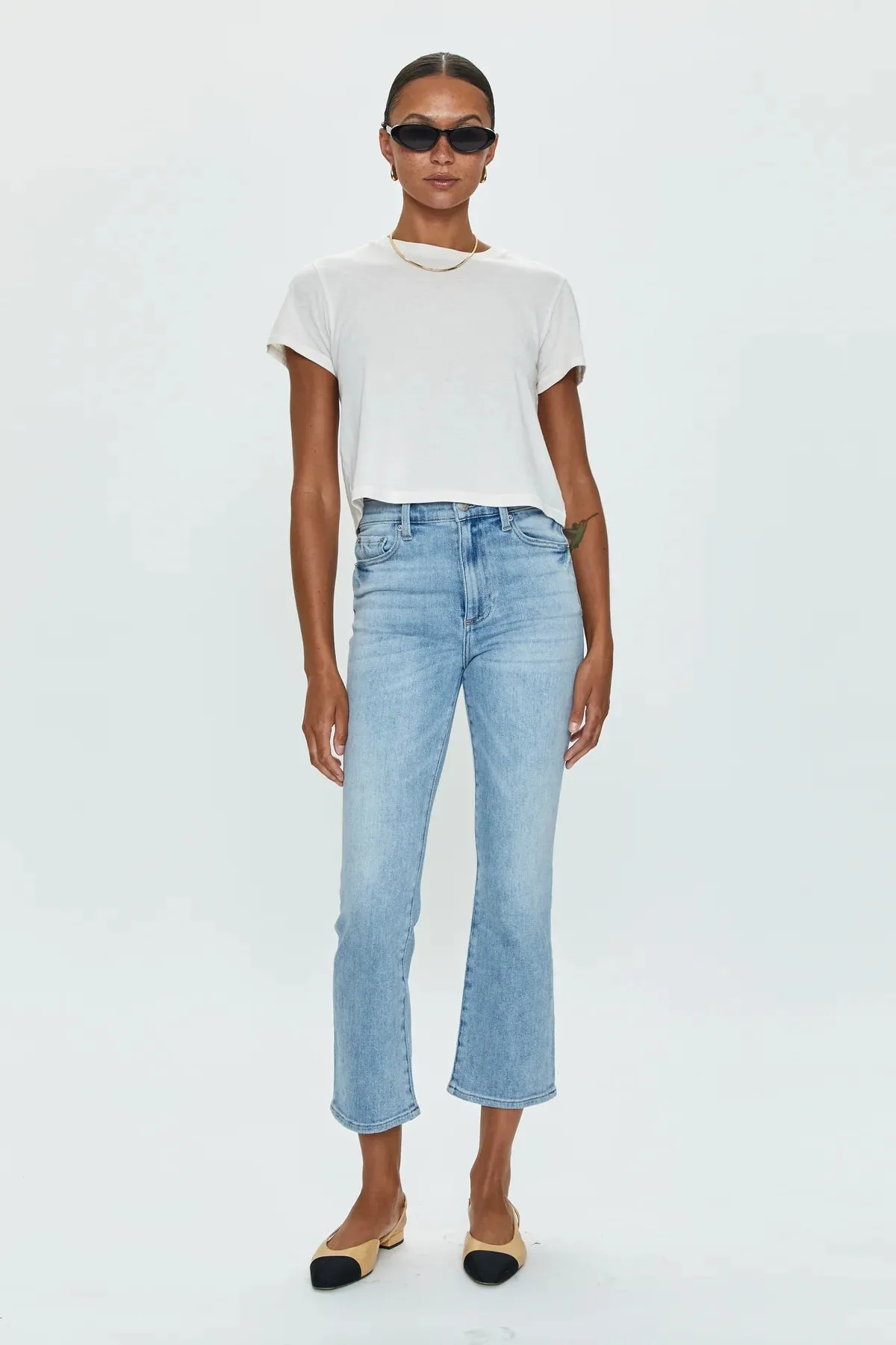 Pistola Lennon High-Rise Crop Boot Cut Jean: Sea Air