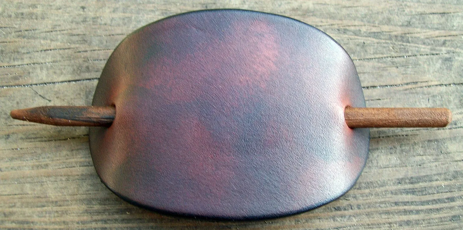 Plain Leather Stick Barrettes