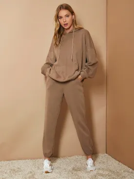 Plain Pocket High Waist Long Women Sweatpants