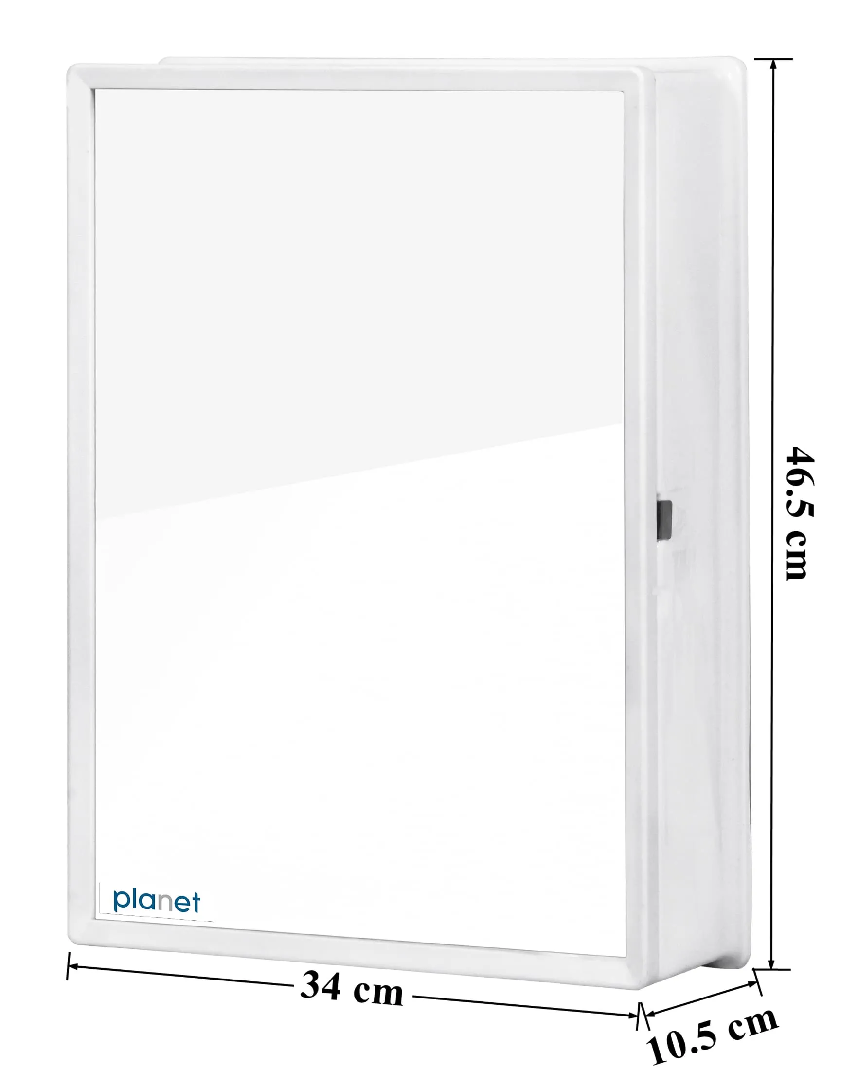 Planet Forever Fiber Bathroom Slim Cabinet with Mirror (White)