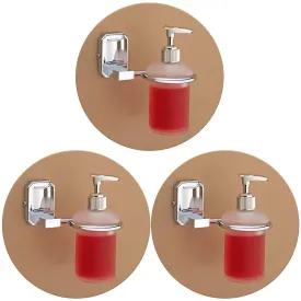 Plantex 304 Grade Stainless Steel Liquid Soap Dispenser/Shampoo Dispenser/Hand Wash Dispenser/Bathroom Accessories Pack of 3, Cute (Chrome)