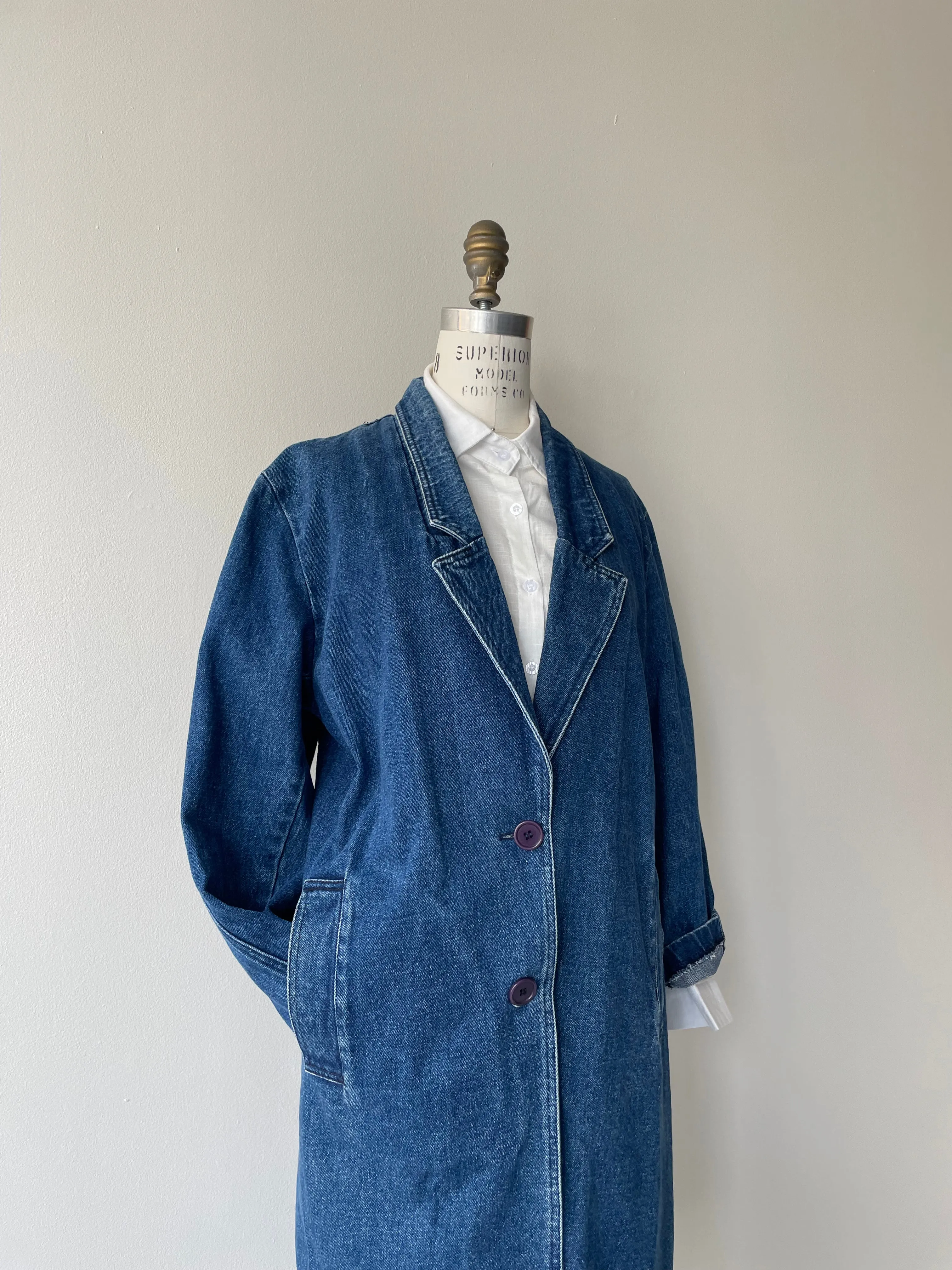 Plaza Denim Overcoat | 1980s