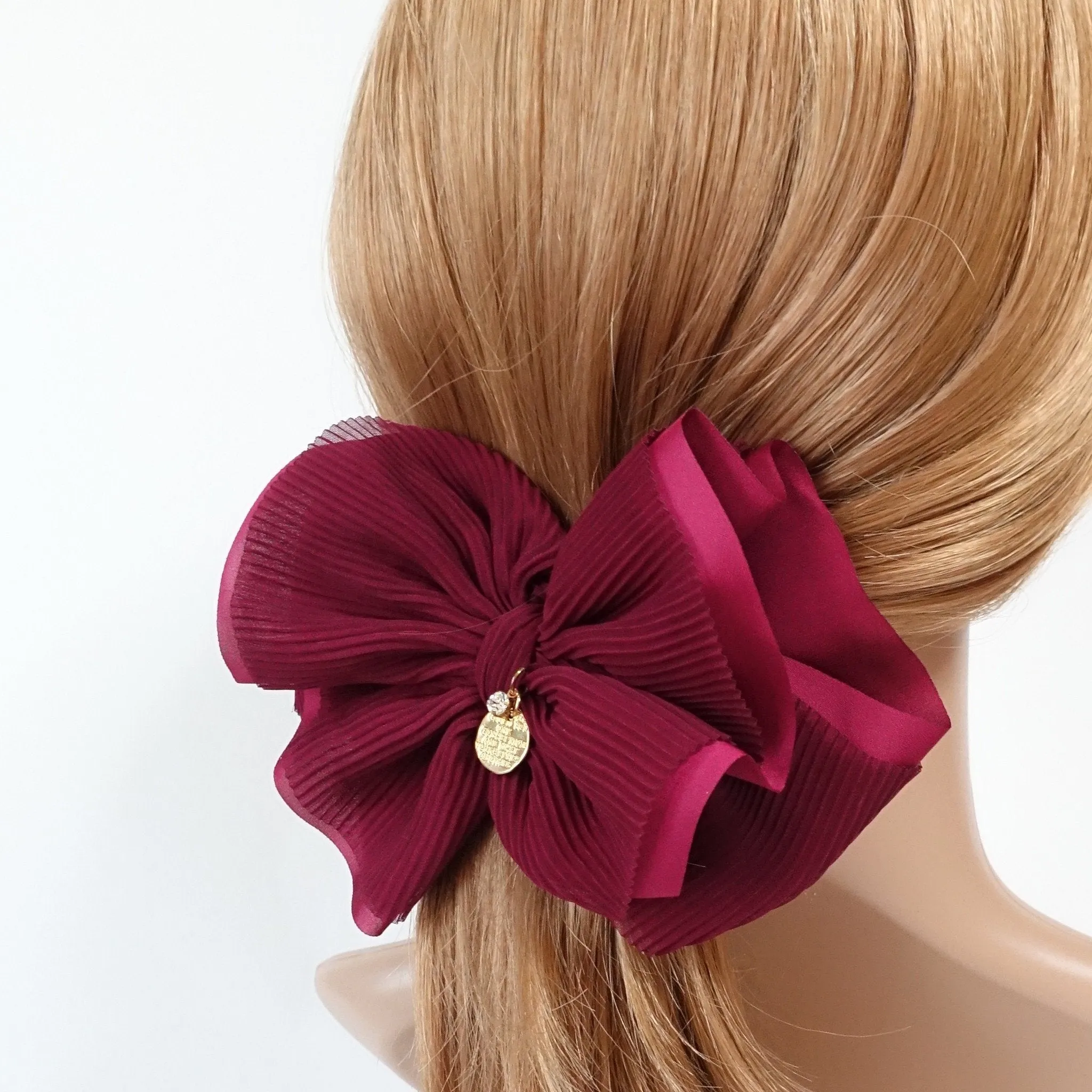 Pleat Layer Hair Bow French Hair Barrette Women Hair Accessories Big Bow hair Barrette