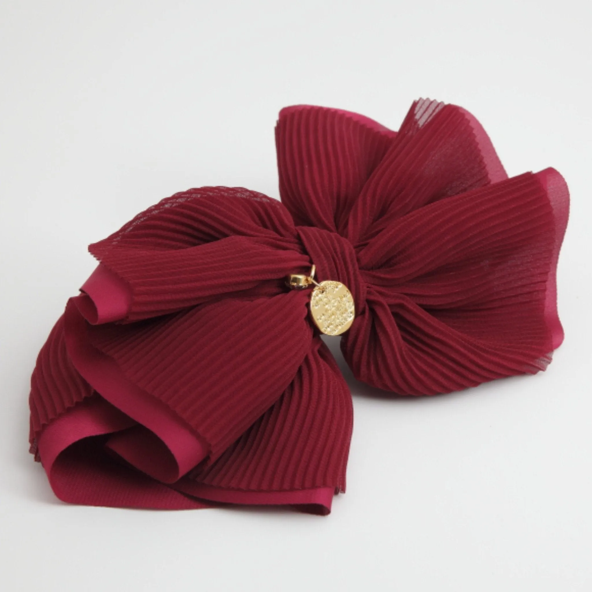 Pleat Layer Hair Bow French Hair Barrette Women Hair Accessories Big Bow hair Barrette