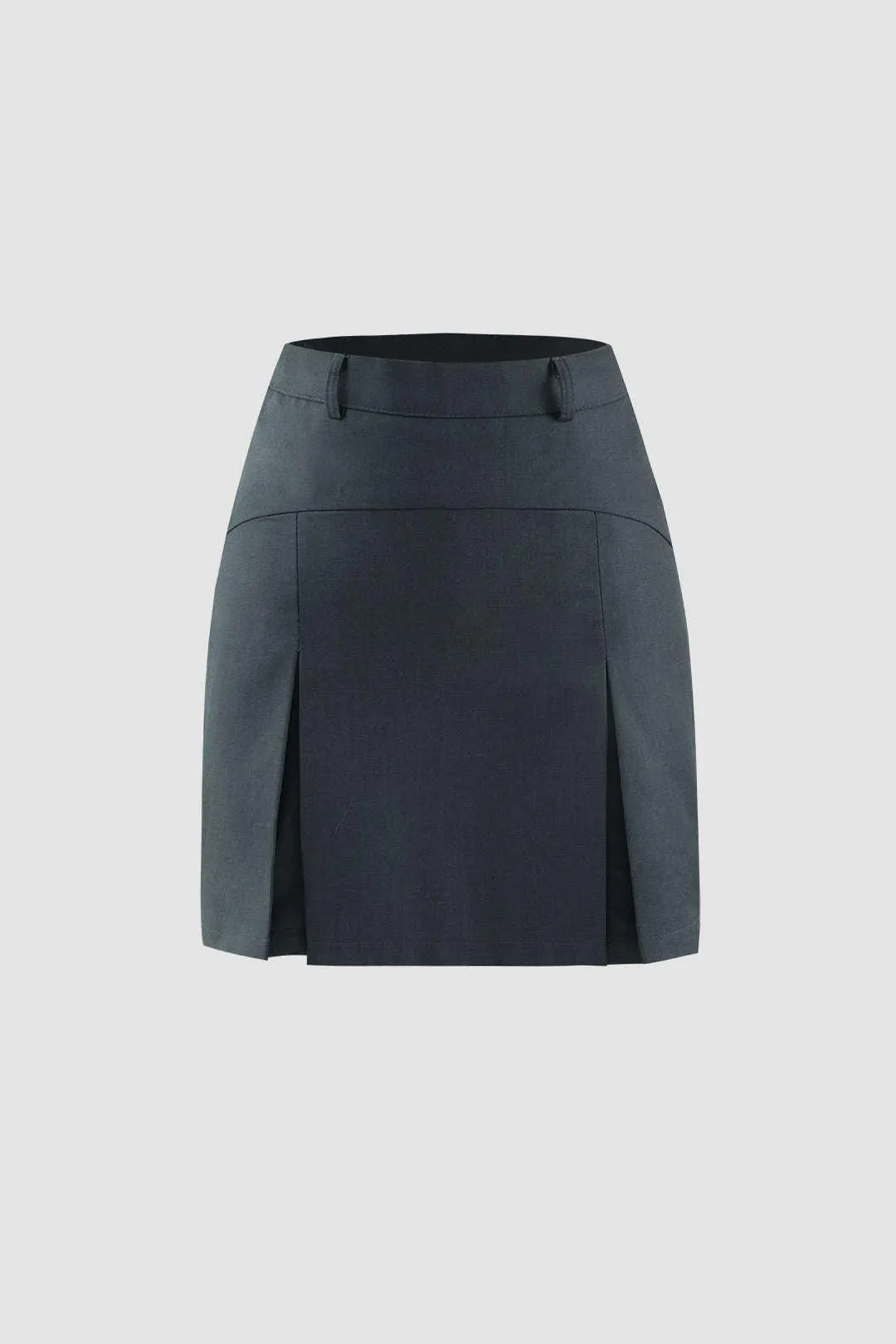 Pleated A-line Mini Skirt