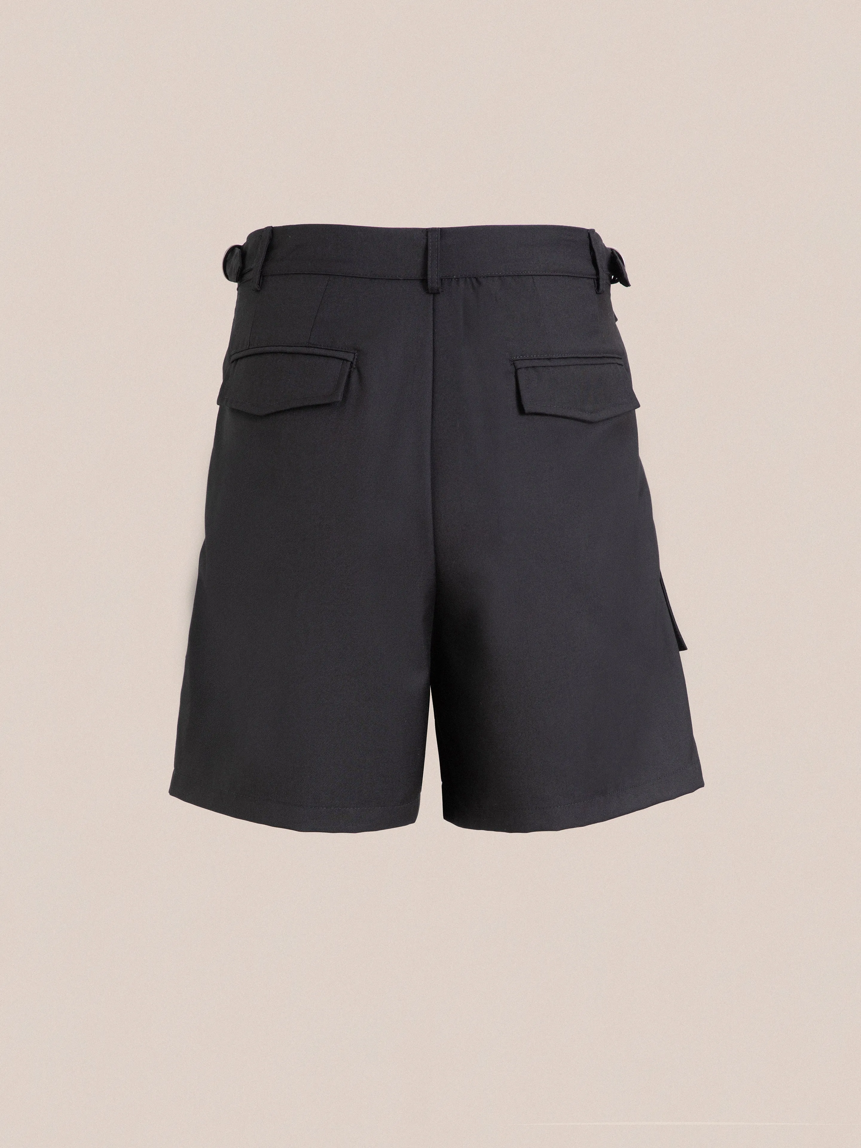 Pleated Pocket Cargo Shorts