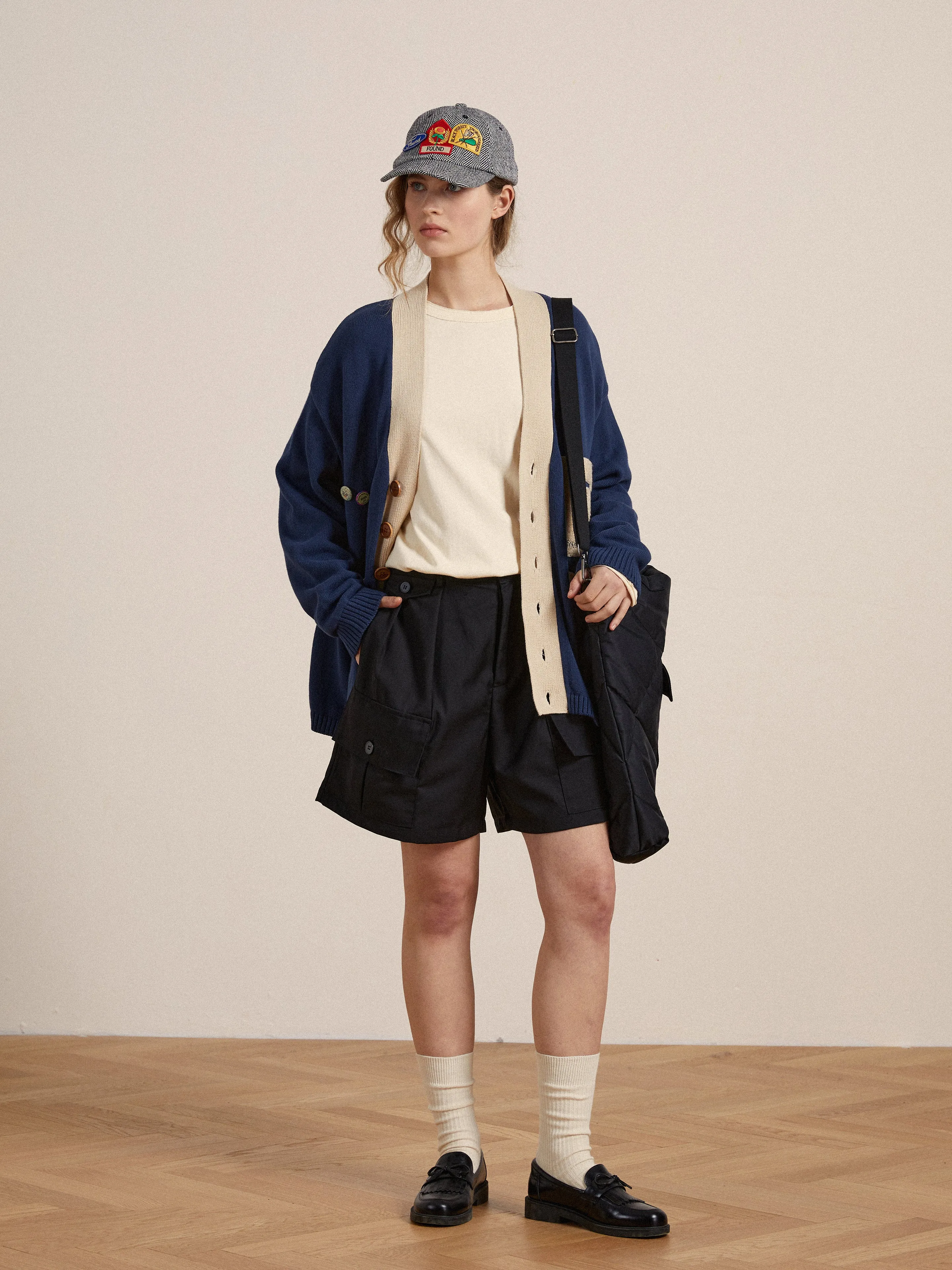 Pleated Pocket Cargo Shorts